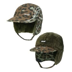 Palace GORE-TEX Windstopper Posh Earflap 4-Panel Trapper Hat Cheetah Green Color